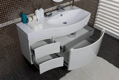 Тумба с раковиной Aquanet Опера 115 R белый (2 дверцы 2 ящика) 00212992 Тумба с раковиной Aquanet Опера 115 R белый (2 дверцы 2 ящика) 00212992