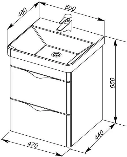 Тумба с раковиной Aquanet Орлеан 50 белый 00183080+00182310 Тумба с раковиной Aquanet Орлеан 50 белый 00183080+00182310