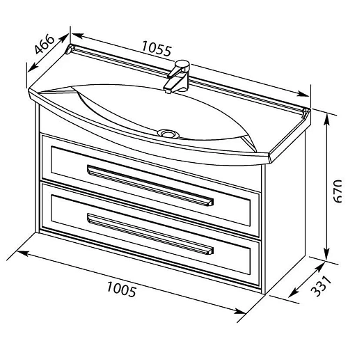 Тумба с раковиной Aquanet Остин 105 дуб кантербери/белый 00201731 + 00175449 Тумба с раковиной Aquanet Остин 105 дуб кантербери/белый 00201731 + 00175449