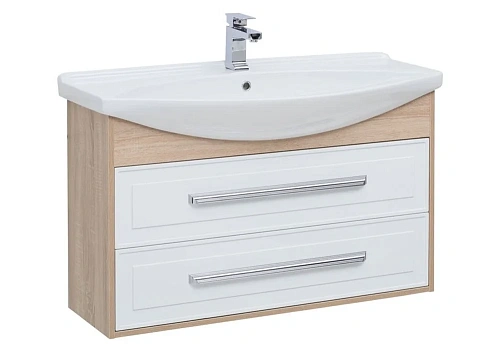 Тумба с раковиной Aquanet Остин 105 дуб сонома/белый 00201732 + 00175449 Тумба с раковиной Aquanet Остин 105 дуб сонома/белый 00201732 + 00175449