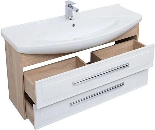 Тумба с раковиной Aquanet Остин 120 дуб сонома/белый 00201734 + 00175450 Тумба с раковиной Aquanet Остин 120 дуб сонома/белый 00201734 + 00175450