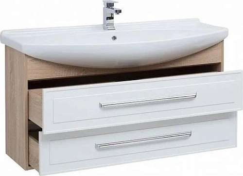 Тумба с раковиной Aquanet Остин 120 дуб сонома/белый 00212629 Тумба с раковиной Aquanet Остин 120 дуб сонома/белый 00212629