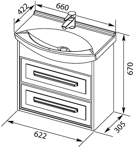 Тумба с раковиной Aquanet Остин 65 белый 00203916 + 00177677 Тумба с раковиной Aquanet Остин 65 белый 00203916 + 00177677