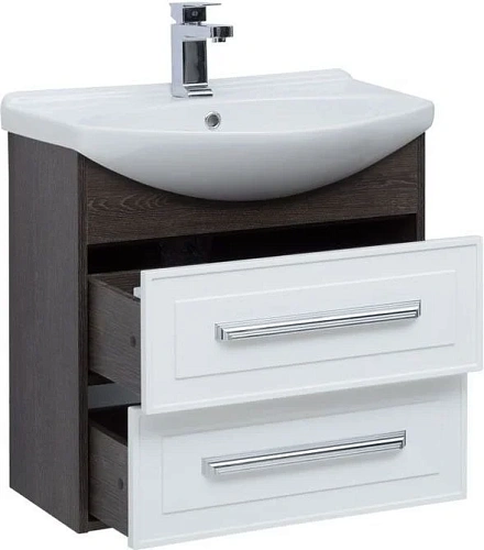 Тумба с раковиной Aquanet Остин 65 дуб кантербери/белый 00201722 + 00177677 Тумба с раковиной Aquanet Остин 65 дуб кантербери/белый 00201722 + 00177677