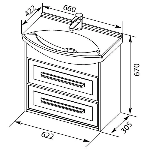 Тумба с раковиной Aquanet Остин 65 дуб кантербери/белый 00201722 + 00177677 Тумба с раковиной Aquanet Остин 65 дуб кантербери/белый 00201722 + 00177677