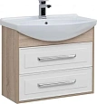 Тумба с раковиной Aquanet Остин 75 дуб сонома/белый 00212626 Тумба с раковиной Aquanet Остин 75 дуб сонома/белый 00212626
