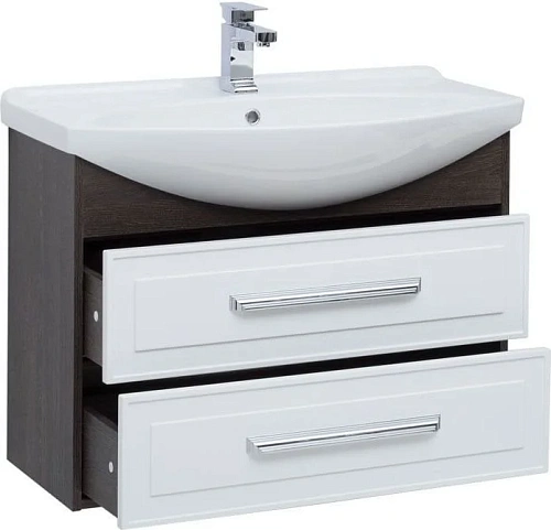 Тумба с раковиной Aquanet Остин 85 дуб кантербери/белый 00200908 + 00175448 Тумба с раковиной Aquanet Остин 85 дуб кантербери/белый 00200908 + 00175448