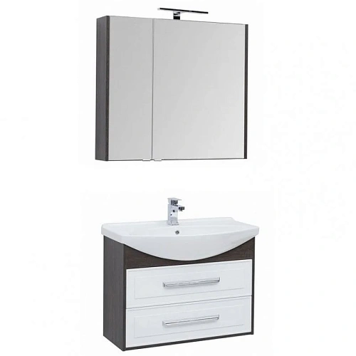 Тумба с раковиной Aquanet Остин 85 дуб кантербери/белый 00212632 Тумба с раковиной Aquanet Остин 85 дуб кантербери/белый 00212632