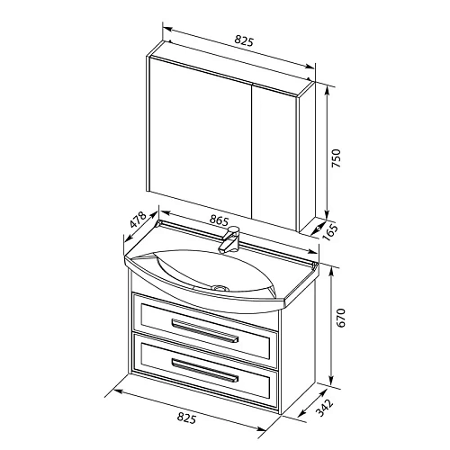 Тумба с раковиной Aquanet Остин 85 дуб кантербери/белый 00212632 Тумба с раковиной Aquanet Остин 85 дуб кантербери/белый 00212632
