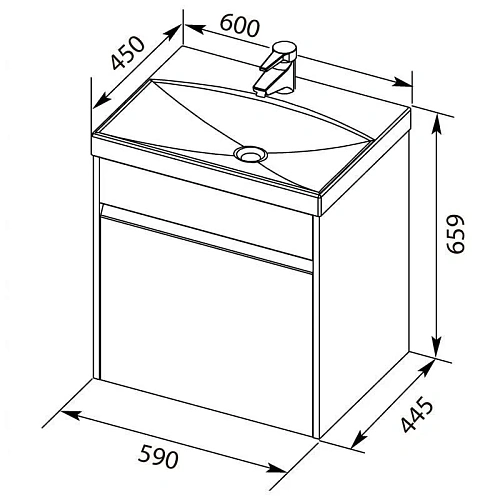 Тумба с раковиной Aquanet Палермо 60 белый 00203934 + 00188554 Тумба с раковиной Aquanet Палермо 60 белый 00203934 + 00188554