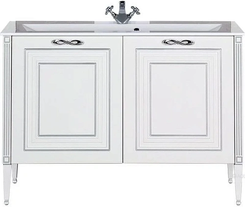 Тумба с раковиной Aquanet Паола 120 белый/серебро (литьевой мрамор) 00213046 Тумба с раковиной Aquanet Паола 120 белый/серебро (литьевой мрамор) 00213046