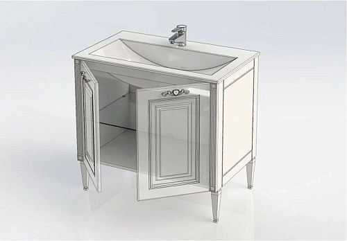 Тумба с раковиной Aquanet Паола 90 белый/серебро (литьевой мрамор) 00213016 Тумба с раковиной Aquanet Паола 90 белый/серебро (литьевой мрамор) 00213016