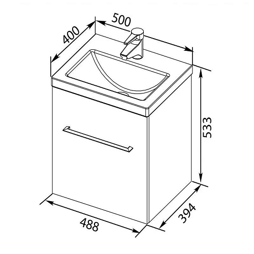 Тумба с раковиной Aquanet Порто 50 белый 00195729 + 00183658 Тумба с раковиной Aquanet Порто 50 белый 00195729 + 00183658