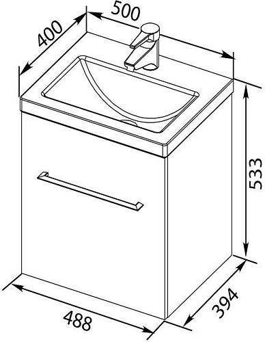 Тумба с раковиной Aquanet Порто 50 белый 00212575 Тумба с раковиной Aquanet Порто 50 белый 00212575