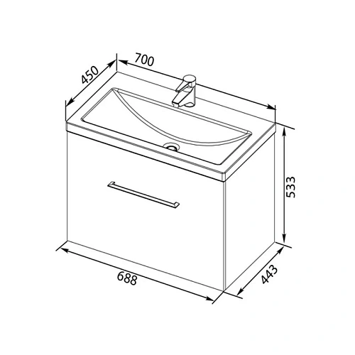 Тумба с раковиной Aquanet Порто 70 белый 00241747 + 00178717 Тумба с раковиной Aquanet Порто 70 белый 00241747 + 00178717