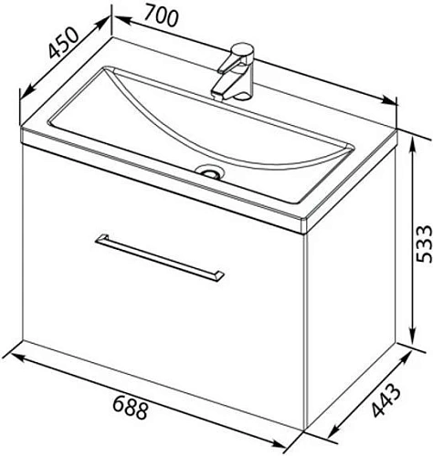 Тумба с раковиной Aquanet Порто 70 белый 00245863 Тумба с раковиной Aquanet Порто 70 белый 00245863
