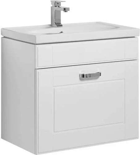 Тумба с раковиной Aquanet Рондо 60 белый (1 ящик) 00189158+00185476 Тумба с раковиной Aquanet Рондо 60 белый (1 ящик) 00189158+00185476