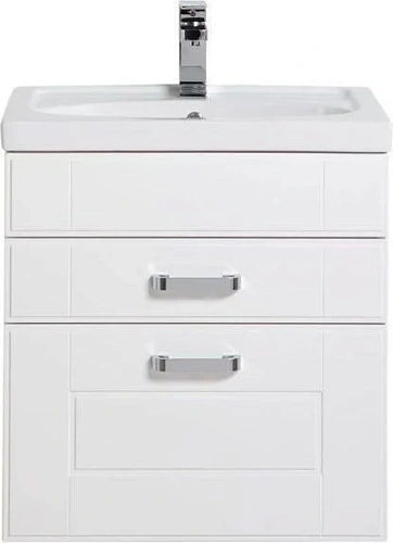 Тумба с раковиной Aquanet Рондо 60 белый (2 ящика) 00189157+00185476 Тумба с раковиной Aquanet Рондо 60 белый (2 ящика) 00189157+00185476