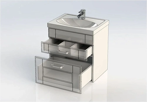 Тумба с раковиной Aquanet Рондо 60 белый (2 ящика) 00189157+00185476 Тумба с раковиной Aquanet Рондо 60 белый (2 ящика) 00189157+00185476