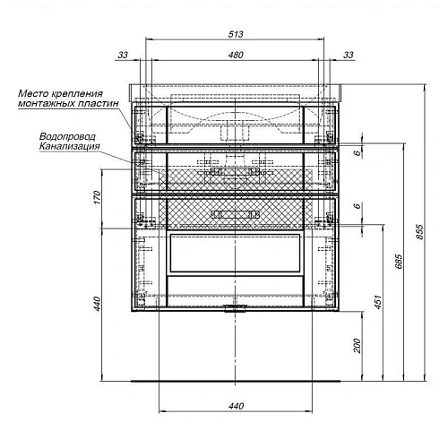 Тумба с раковиной Aquanet Рондо 60 белый (2 ящика) 00189157+00185476 Тумба с раковиной Aquanet Рондо 60 белый (2 ящика) 00189157+00185476