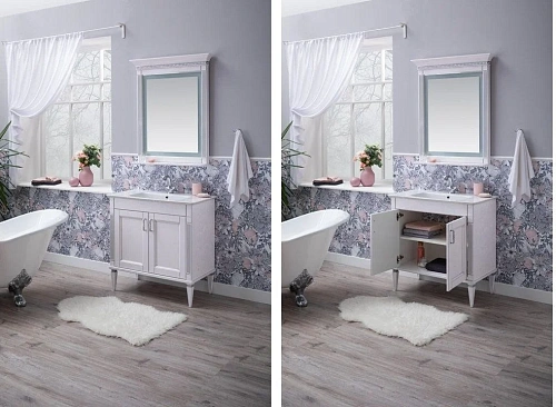 Тумба с раковиной Aquanet Селена 105 белый/серебро (2 дверцы) 00201650 + 00196393 Тумба с раковиной Aquanet Селена 105 белый/серебро (2 дверцы) 00201650 + 00196393