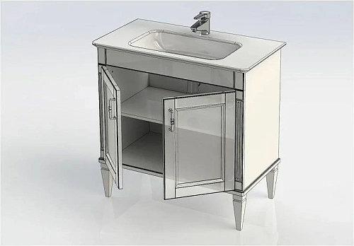 Тумба с раковиной Aquanet Селена 70 белый, серебро 00273435 Тумба с раковиной Aquanet Селена 70 белый, серебро 00273435