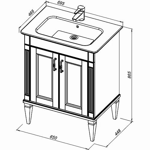 Тумба с раковиной Aquanet Селена 70 белый, серебро 00273435 Тумба с раковиной Aquanet Селена 70 белый, серебро 00273435