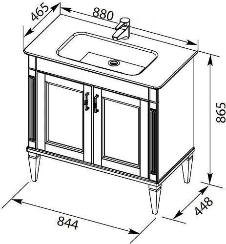 Тумба с раковиной Aquanet Селена 90 белый/серебро 00201649 + 00186680 Тумба с раковиной Aquanet Селена 90 белый/серебро 00201649 + 00186680