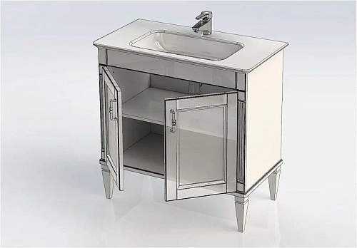 Тумба с раковиной Aquanet Селена 90 белый/серебро 00233697 Тумба с раковиной Aquanet Селена 90 белый/серебро 00233697
