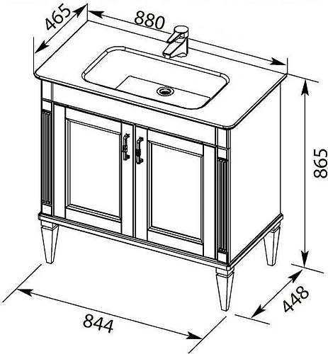 Тумба с раковиной Aquanet Селена 90 белый/серебро 00233697 Тумба с раковиной Aquanet Селена 90 белый/серебро 00233697