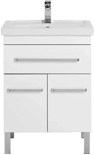 Тумба с раковиной Aquanet Сиена 60 белый (напольный 1 ящик 2 дверцы) 00186363 + 00185476 Тумба с раковиной Aquanet Сиена 60 белый (напольный 1 ящик 2 дверцы) 00186363 + 00185476
