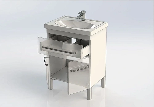 Тумба с раковиной Aquanet Сиена 60 белый (напольный 1 ящик 2 дверцы) 00186363 + 00185476 Тумба с раковиной Aquanet Сиена 60 белый (напольный 1 ящик 2 дверцы) 00186363 + 00185476