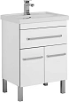 Тумба с раковиной Aquanet Сиена 60 белый (напольный 1 ящик 2 дверцы) 00186363 + 00185476 Тумба с раковиной Aquanet Сиена 60 белый (напольный 1 ящик 2 дверцы) 00186363 + 00185476