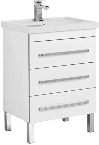 Тумба с раковиной Aquanet Сиена 60 белый (напольный 3 ящика) 00186368 + 00185476 Тумба с раковиной Aquanet Сиена 60 белый (напольный 3 ящика) 00186368 + 00185476