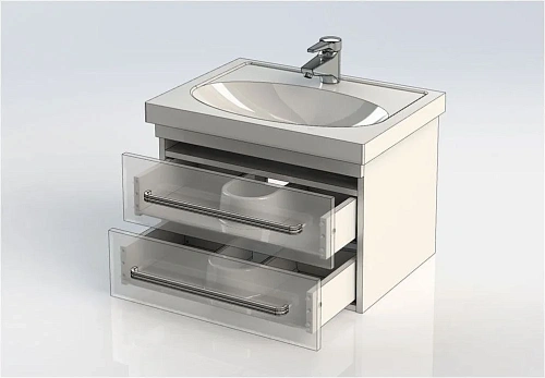 Тумба с раковиной Aquanet Сиена 60 белый (подвесной 2 ящика) 00186359 + 00185476 Тумба с раковиной Aquanet Сиена 60 белый (подвесной 2 ящика) 00186359 + 00185476