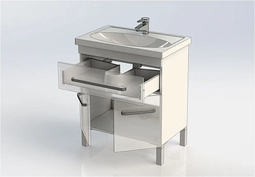 Тумба с раковиной Aquanet Сиена 70 белый (напольный 1 ящик 2 дверцы) 00189223 + 00185343 Тумба с раковиной Aquanet Сиена 70 белый (напольный 1 ящик 2 дверцы) 00189223 + 00185343