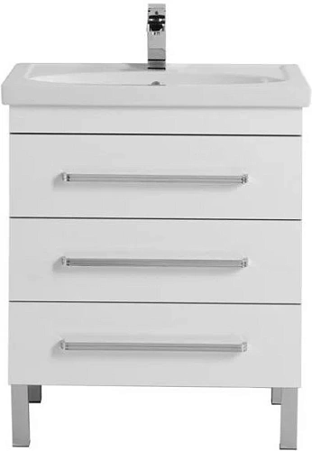 Тумба с раковиной Aquanet Сиена 70 белый (напольный 3 ящика) 00189225 + 00185343 Тумба с раковиной Aquanet Сиена 70 белый (напольный 3 ящика) 00189225 + 00185343