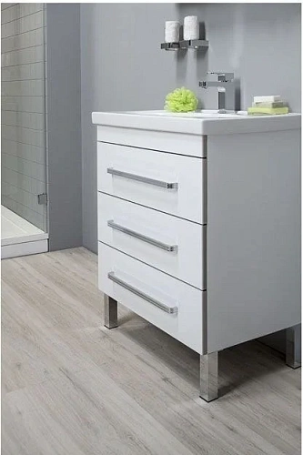 Тумба с раковиной Aquanet Сиена 70 белый (напольный 3 ящика) 00189225 + 00185343 Тумба с раковиной Aquanet Сиена 70 белый (напольный 3 ящика) 00189225 + 00185343