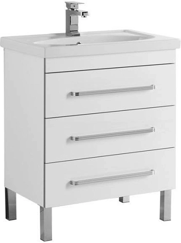 Тумба с раковиной Aquanet Сиена 70 белый (напольный 3 ящика) 00189225 + 00185343 Тумба с раковиной Aquanet Сиена 70 белый (напольный 3 ящика) 00189225 + 00185343