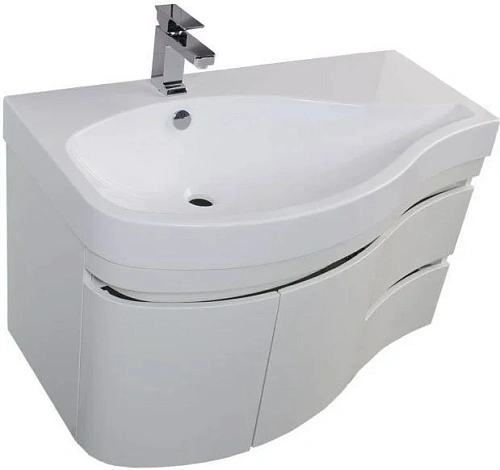 Тумба с раковиной Aquanet Сопрано 95 L белый (2 дверцы 2 ящика) 00169631+00169395 Тумба с раковиной Aquanet Сопрано 95 L белый (2 дверцы 2 ящика) 00169631+00169395