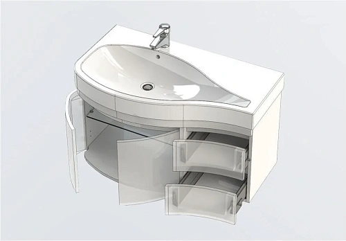 Тумба с раковиной Aquanet Сопрано 95 L белый (2 дверцы 2 ящика) 00212998 Тумба с раковиной Aquanet Сопрано 95 L белый (2 дверцы 2 ящика) 00212998