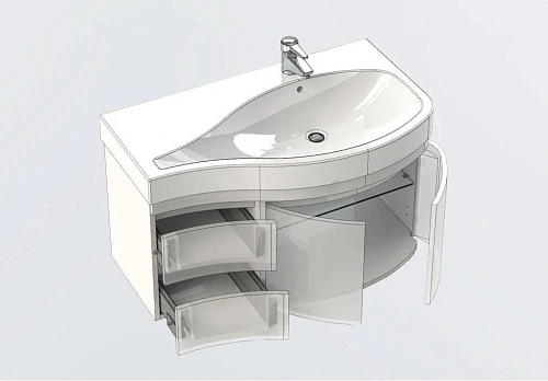 Тумба с раковиной Aquanet Сопрано 95 R белый (2 дверцы 2 ящика) 00169633+00169396 Тумба с раковиной Aquanet Сопрано 95 R белый (2 дверцы 2 ящика) 00169633+00169396