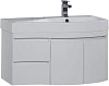 Тумба с раковиной Aquanet Сопрано 95 R белый (2 дверцы 2 ящика) 00169633+00169396