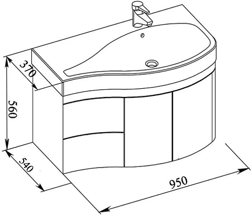 Тумба с раковиной Aquanet Сопрано 95 R белый (2 дверцы 2 ящика) 00213000 Тумба с раковиной Aquanet Сопрано 95 R белый (2 дверцы 2 ящика) 00213000