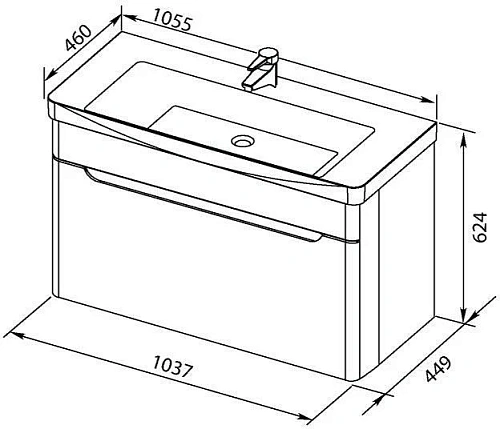 Тумба с раковиной Aquanet София 105 белый 00199870 + 00182313 Тумба с раковиной Aquanet София 105 белый 00199870 + 00182313