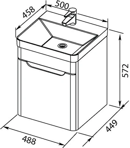 Тумба с раковиной Aquanet София 50 белый 00201745 + 00182310 Тумба с раковиной Aquanet София 50 белый 00201745 + 00182310