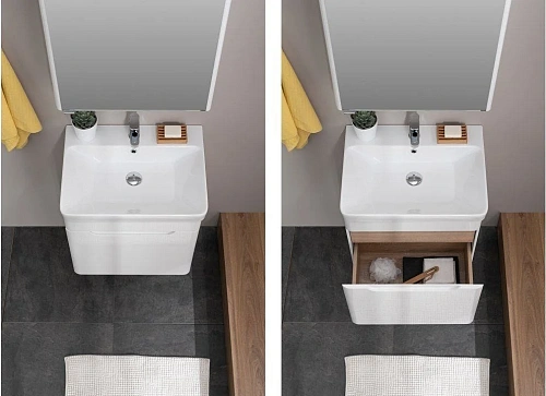 Тумба с раковиной Aquanet София 60 белый 00212586 Тумба с раковиной Aquanet София 60 белый 00212586