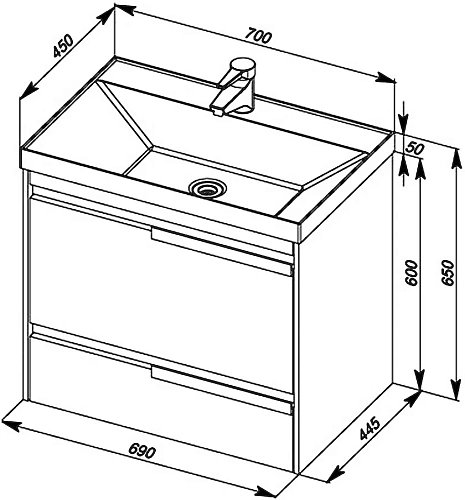 Тумба с раковиной Aquanet Тиволи 70 белый 00180054+00179394 Тумба с раковиной Aquanet Тиволи 70 белый 00180054+00179394