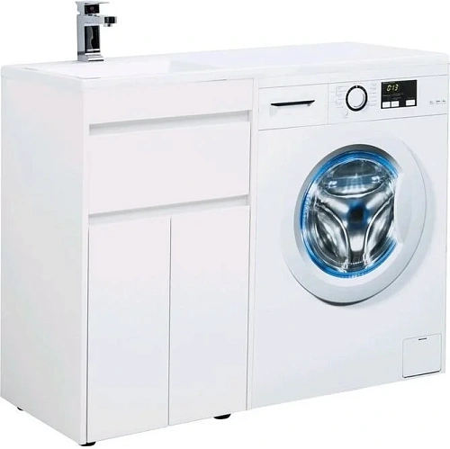 Тумба с раковиной Aquanet Токио 110 L белый (напольная, 1 ящик, 2 дверцы) 00237744 + 00235497 Тумба с раковиной Aquanet Токио 110 L белый (напольная, 1 ящик, 2 дверцы) 00237744 + 00235497