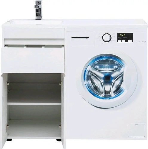 Тумба с раковиной Aquanet Токио 110 L белый (напольная, 1 ящик, 2 дверцы) 00237744 + 00235497 Тумба с раковиной Aquanet Токио 110 L белый (напольная, 1 ящик, 2 дверцы) 00237744 + 00235497